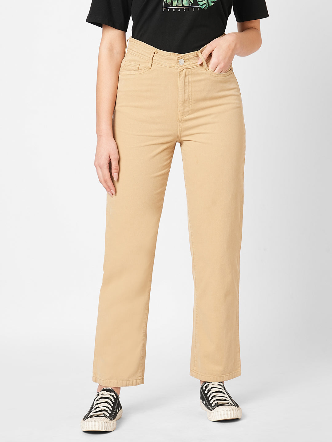 Women High-Rise Loose Straight Jeans