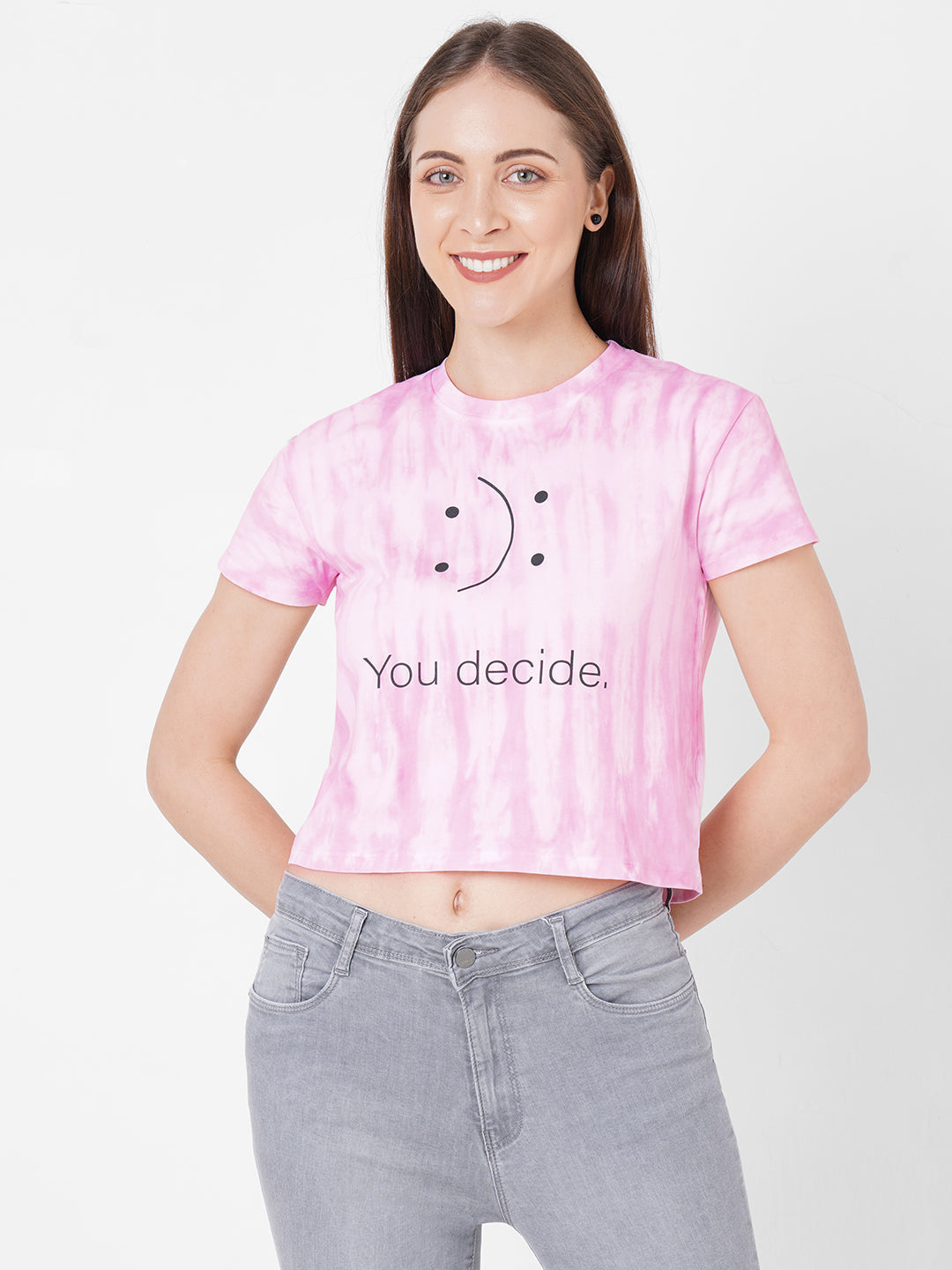 Women Tie & Dye Slim Crop Tees