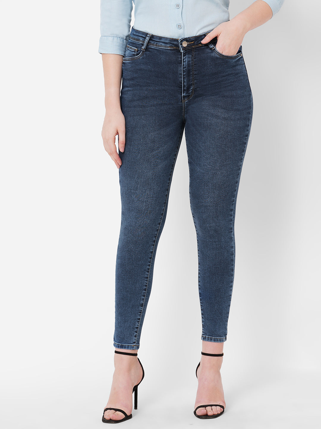 Women Blue Super High-Rise Super Skinny Jeans