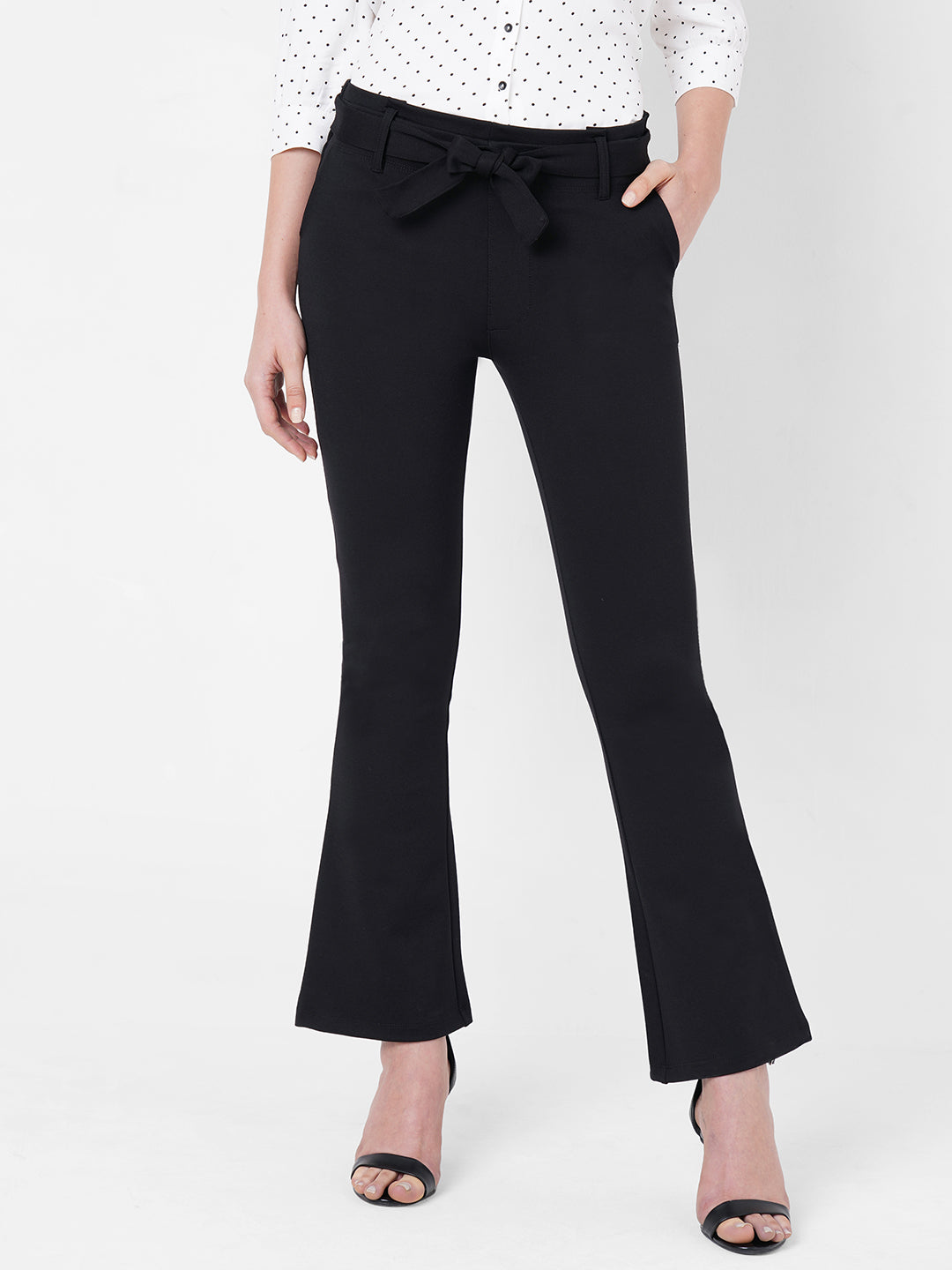 Women High-Rise Treggings Mini Flare Treggings
