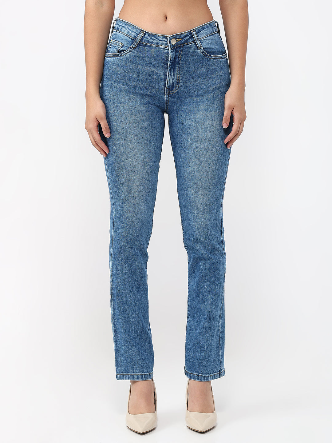 Women Blue Slim Straight Fit Jeans