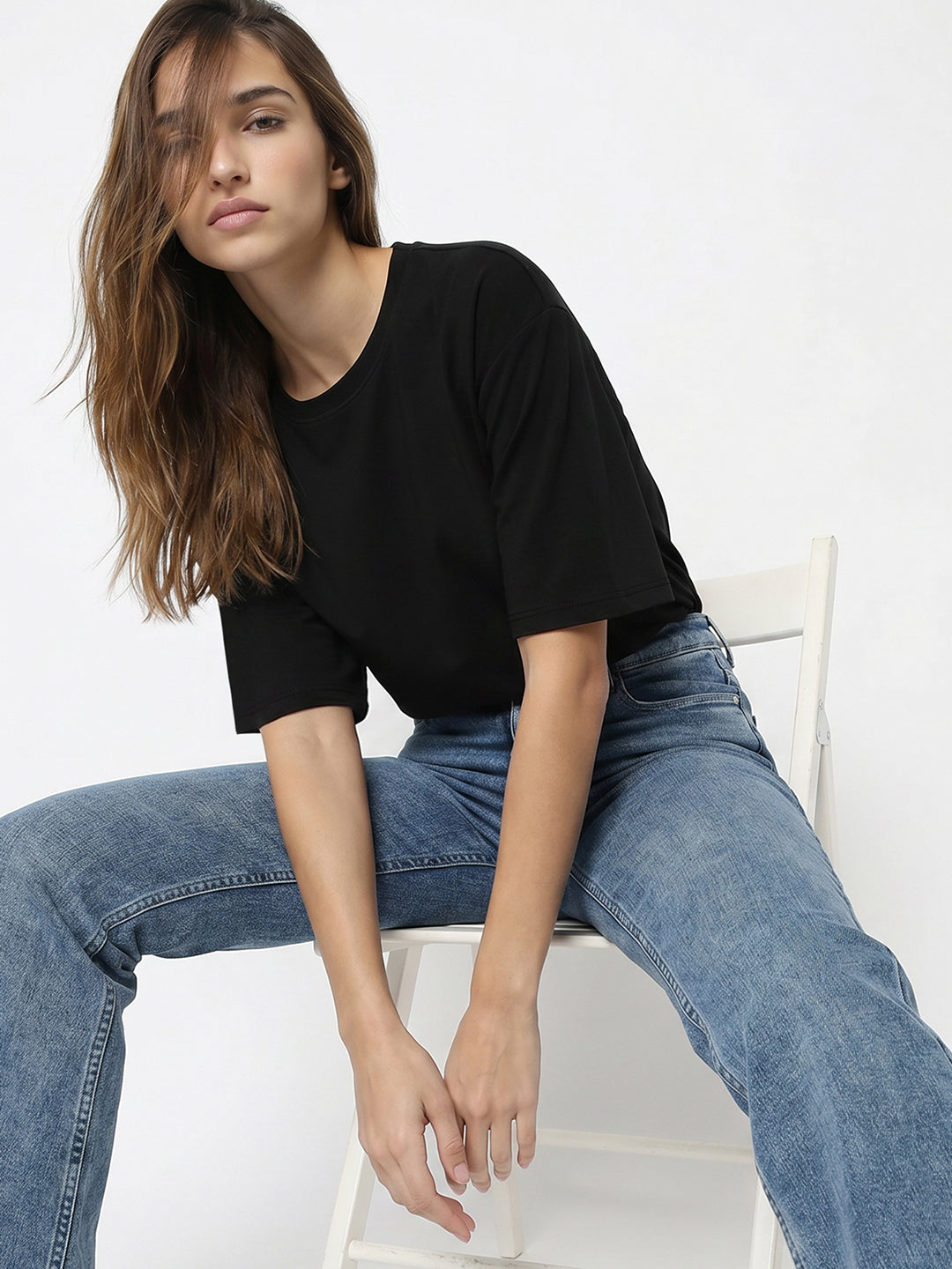 Women Black Oversize T-Shirt