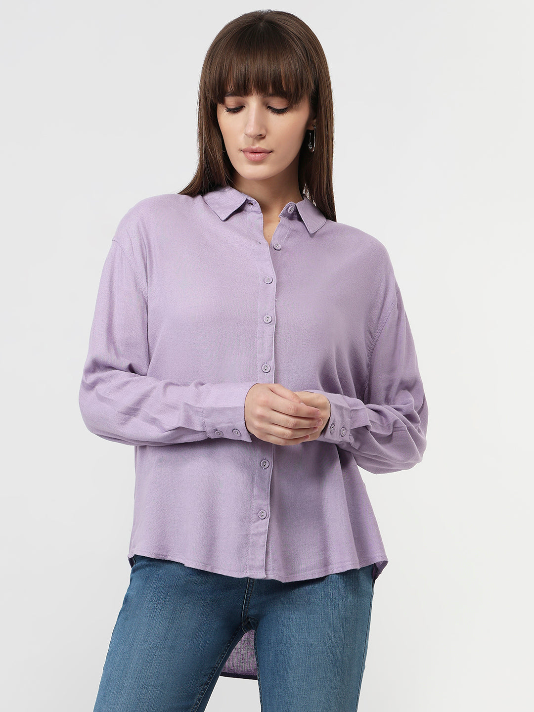 Women Lilac Oversized Shirt