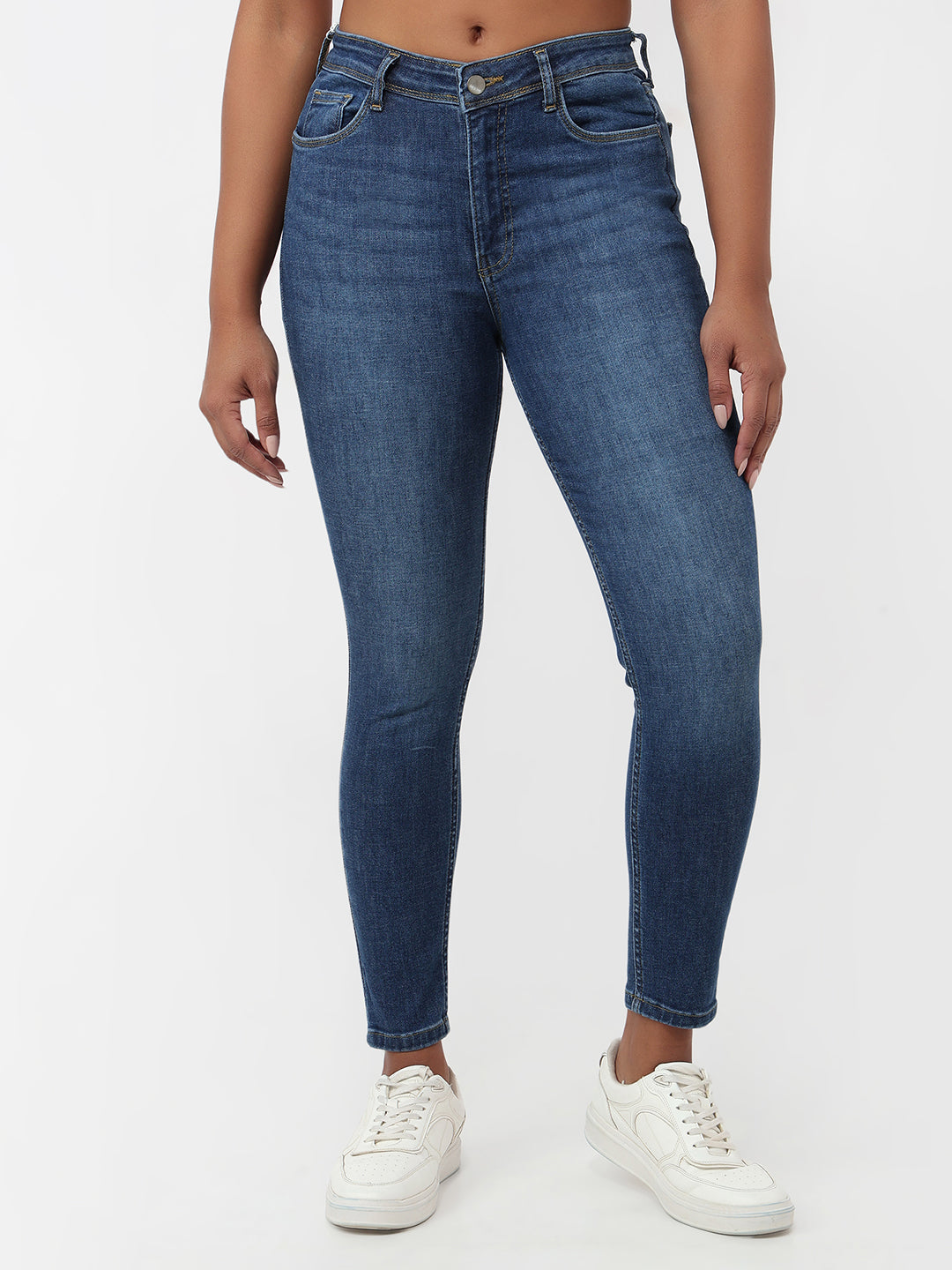 Women Blue High-Rise Skinny Jeans