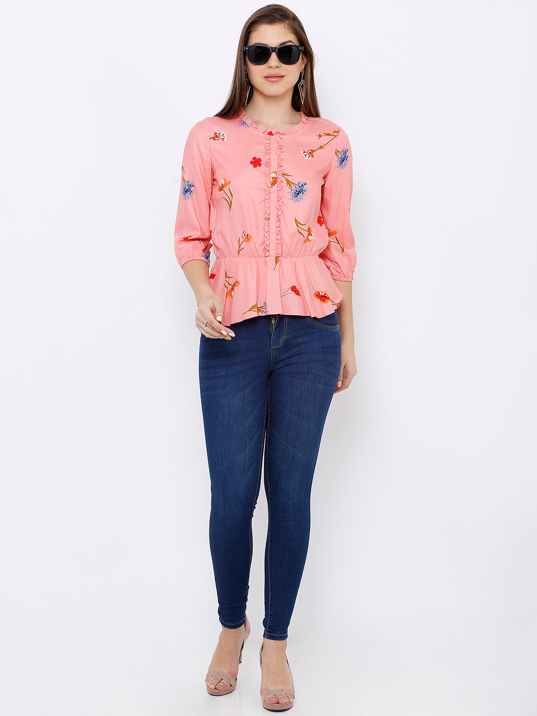 Women Peach Printed Top