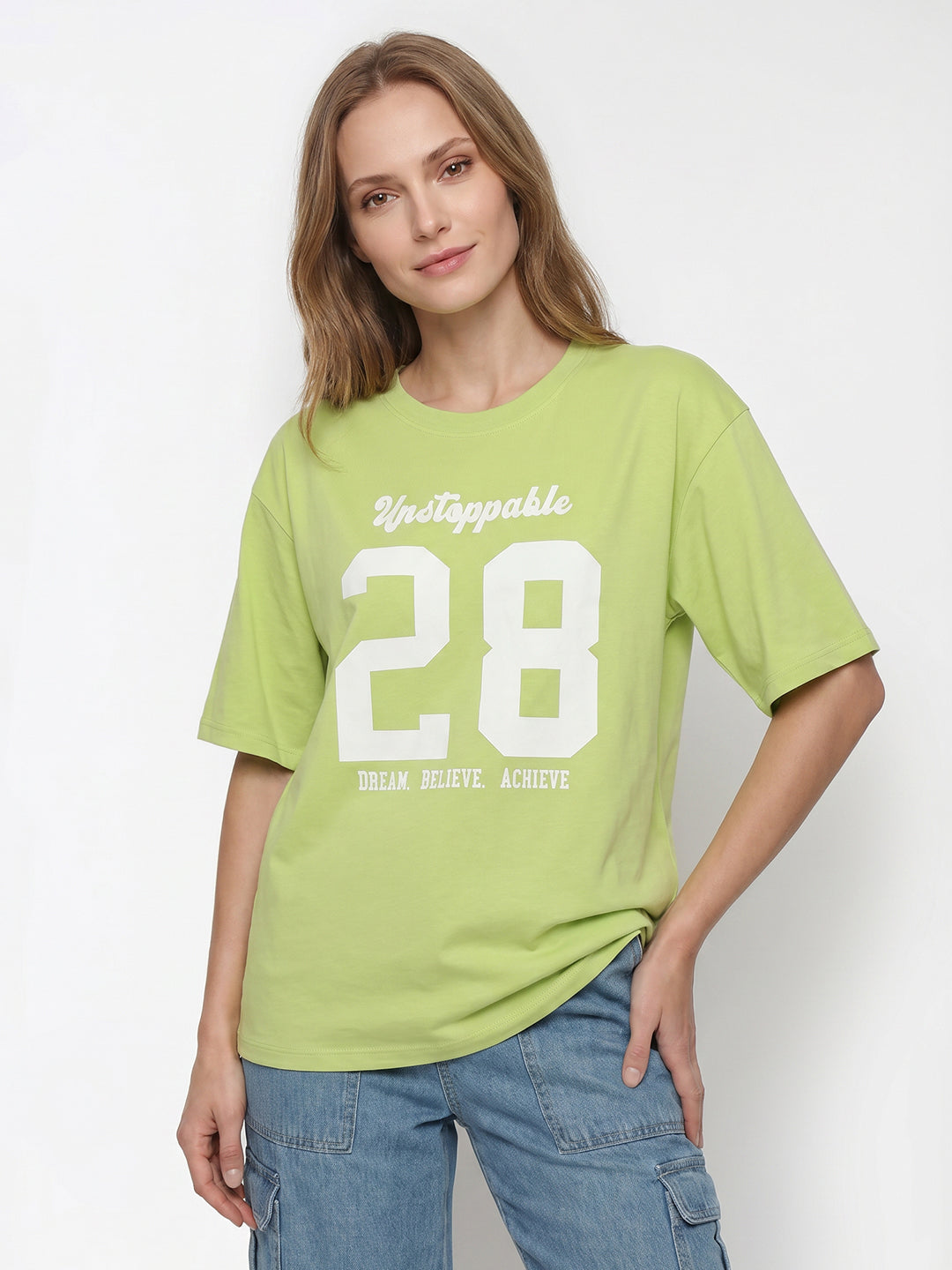 Women Lime Oversized T-Shirt