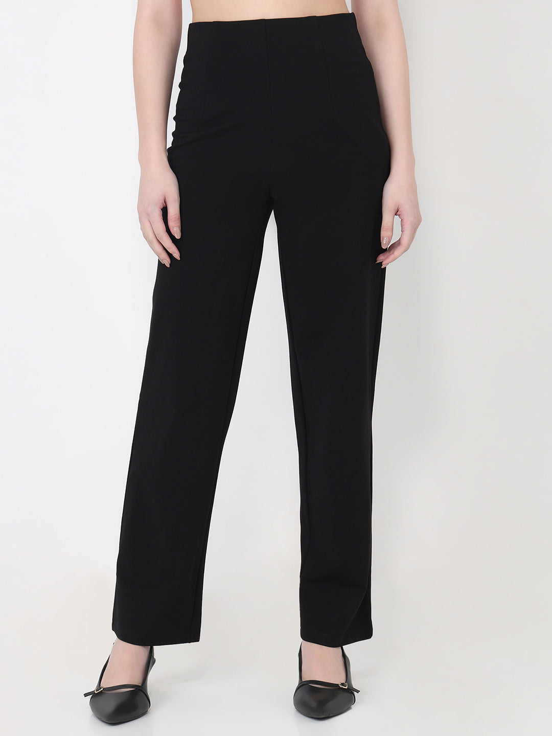 Women Black High-Rise Treggings