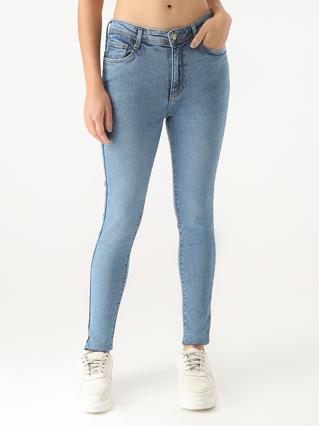 Women Blue High-Rise Skinny Jeans