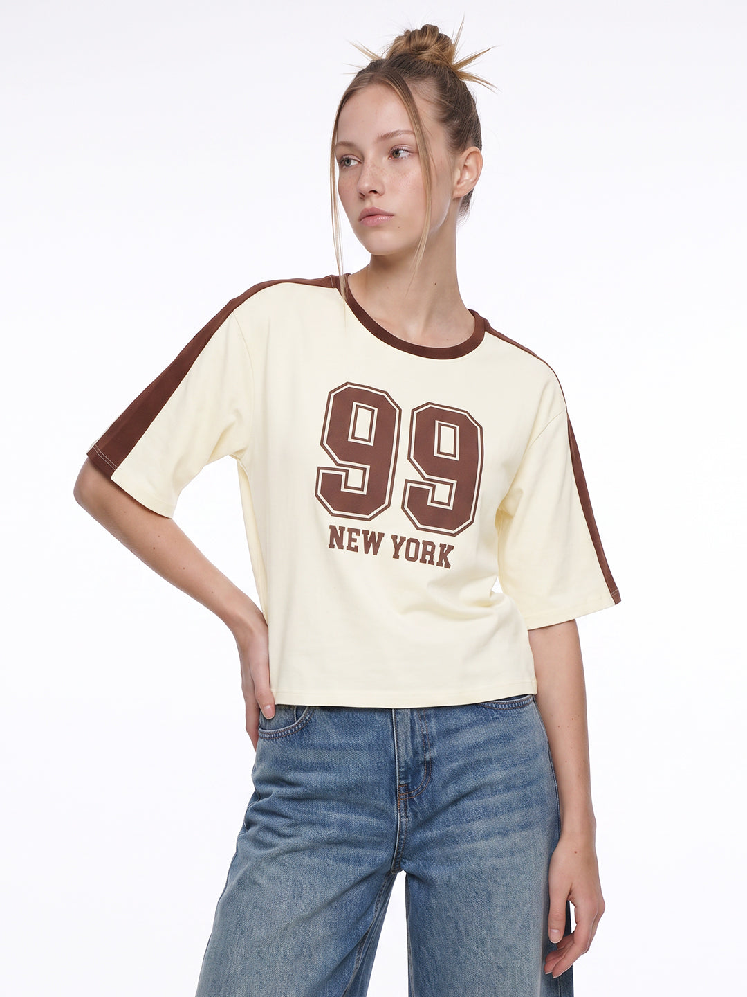 Ivory Graphic Crop Tees