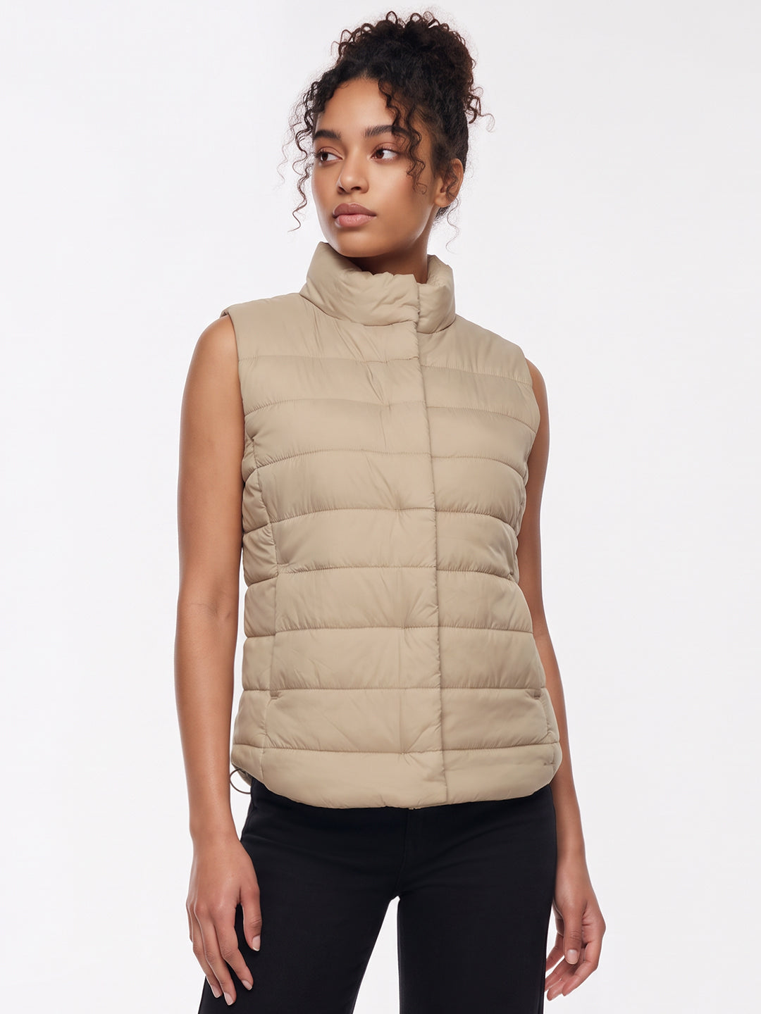 Beige Winter Puffer Jacket