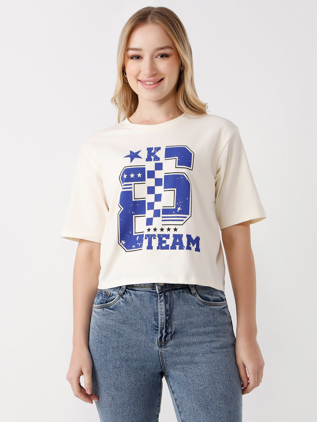 Women Slim Fit Crop T-Shirt