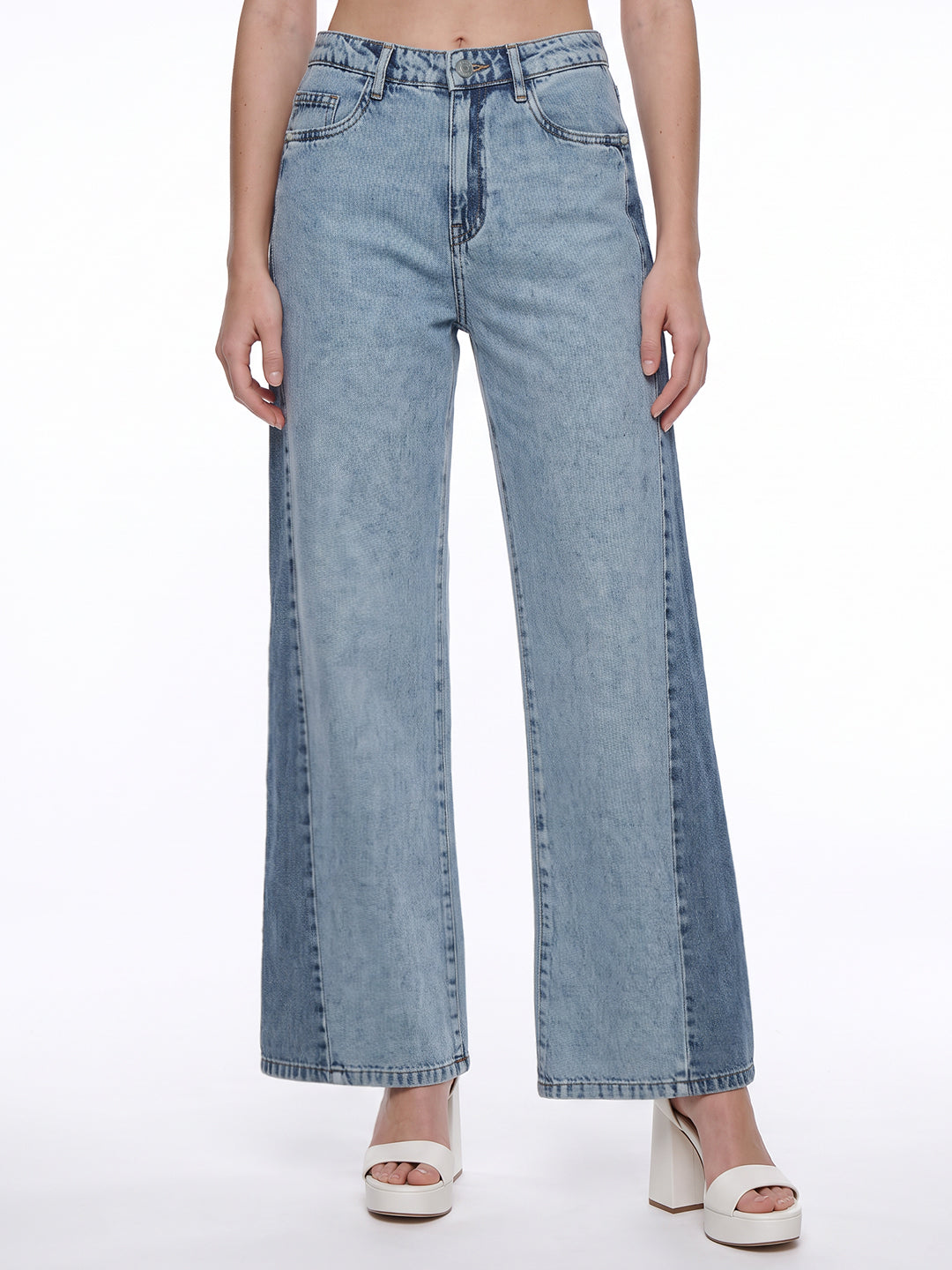 Light Blue High-Rise Super Wide Leg Jeans
