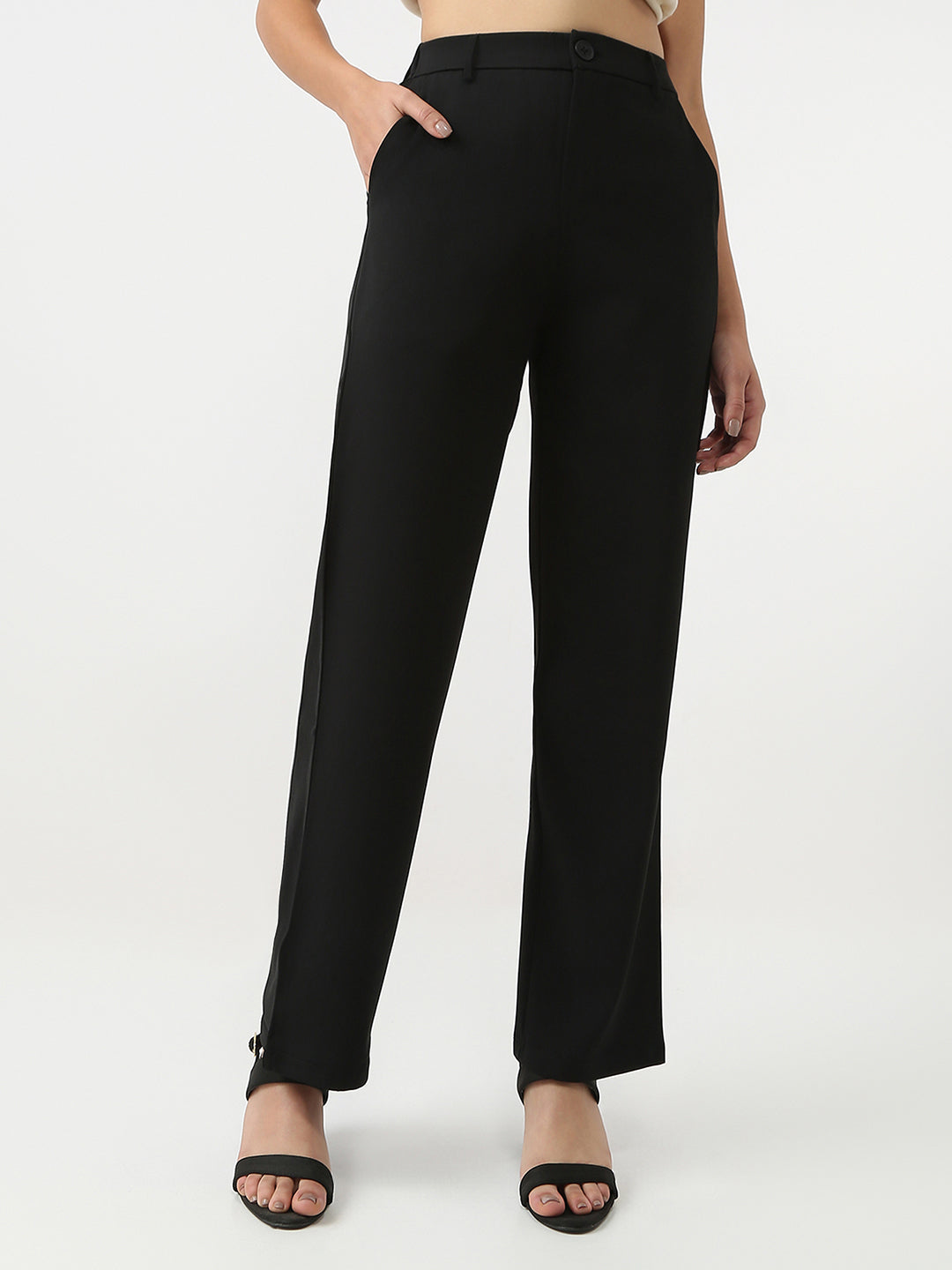 Women High-Rise Wide Leg Trousers