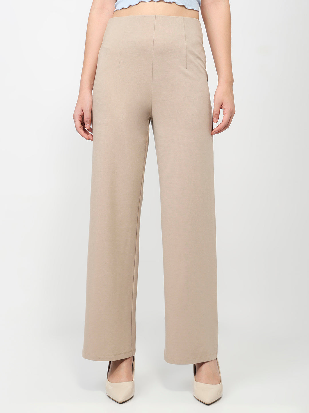 Women Oatmilk Wide Leg Treggings