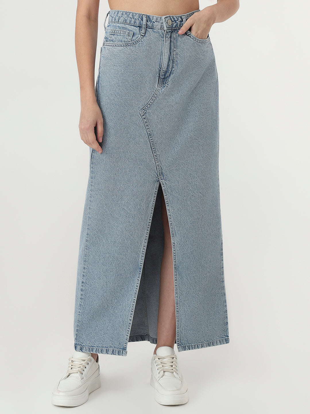 Women Light Blue Denim Skirt