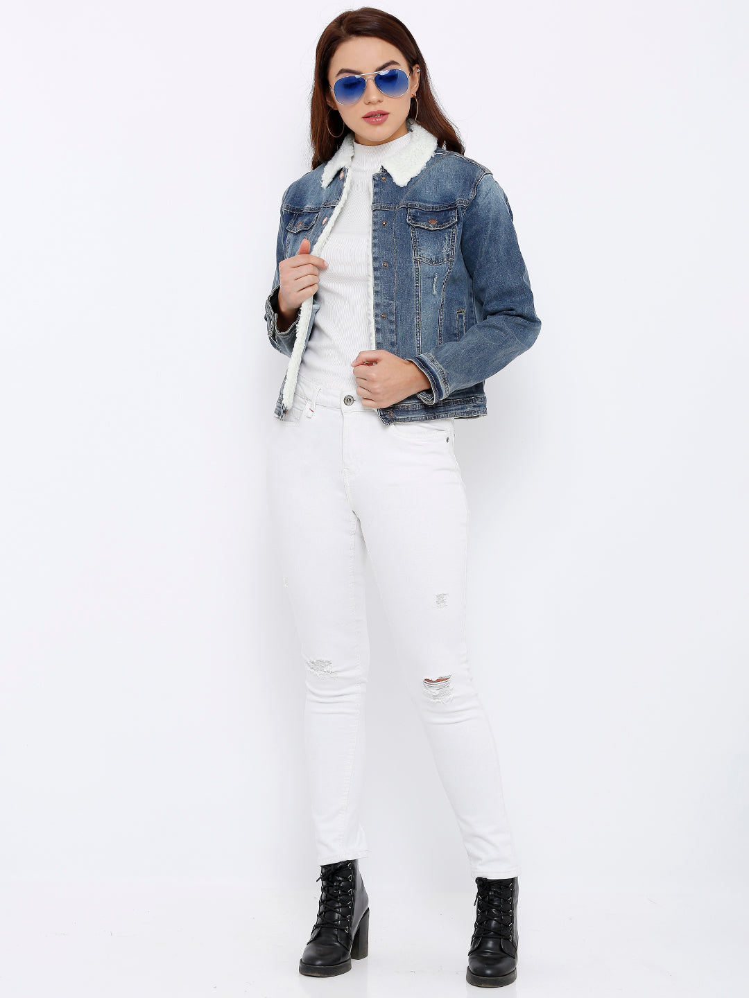Women Blue Denim Jacket