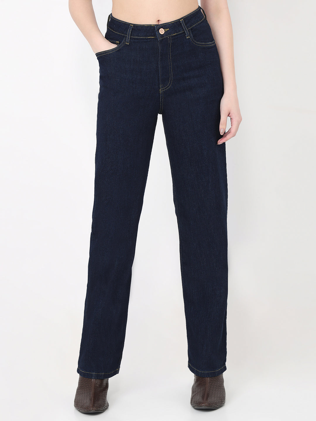Dark Blue High-Rise Baggy Jeans