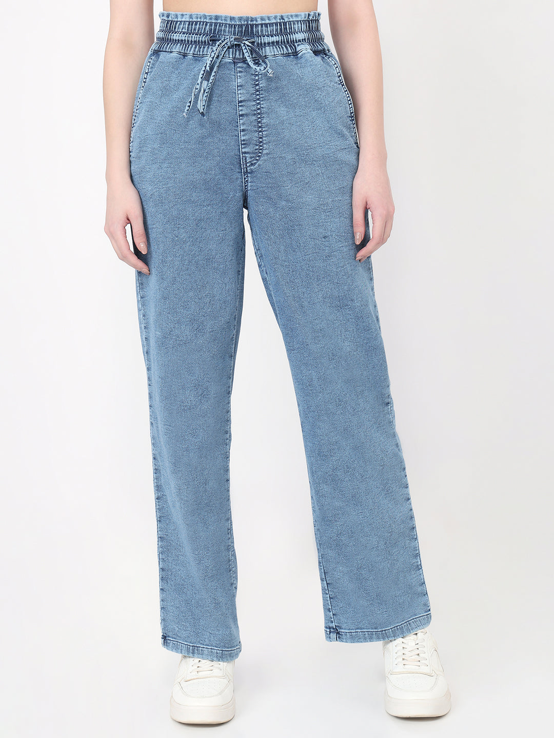 Women Blue High-Rise Joggers