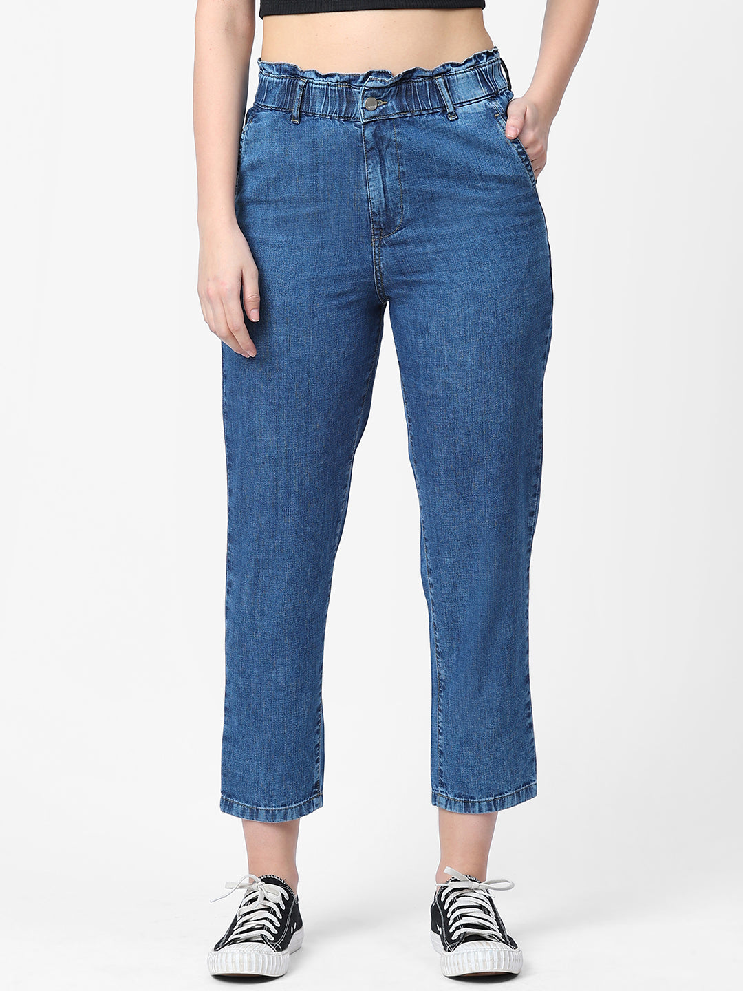 Women Blue High-Rise Baggy Fit Jeans