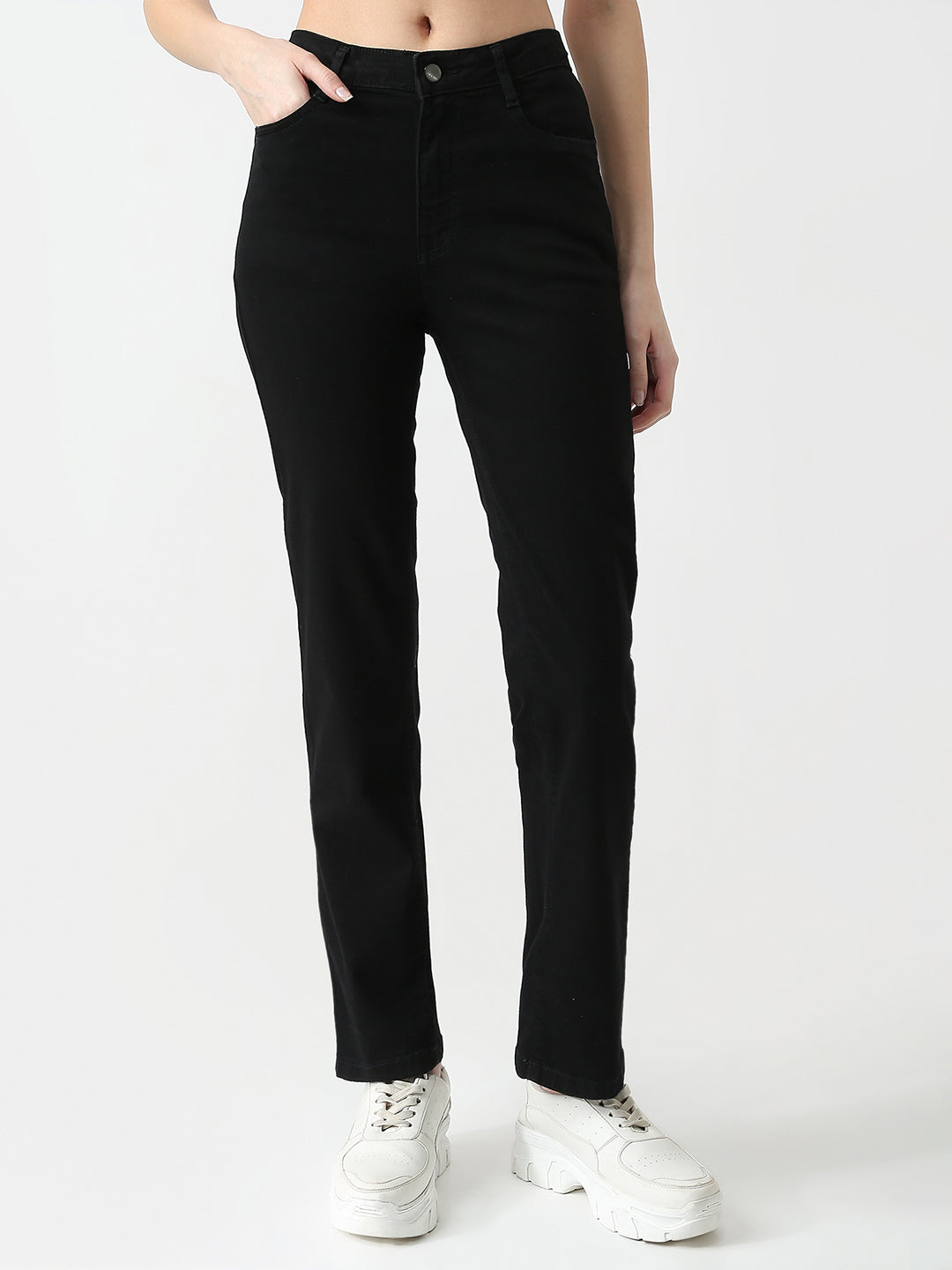 Women High-Rise Slim Straight Fit Jeans