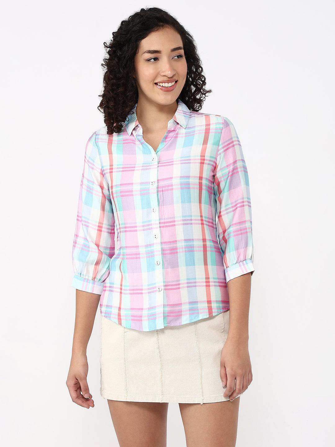 Women Multi Slim Checks Shirt