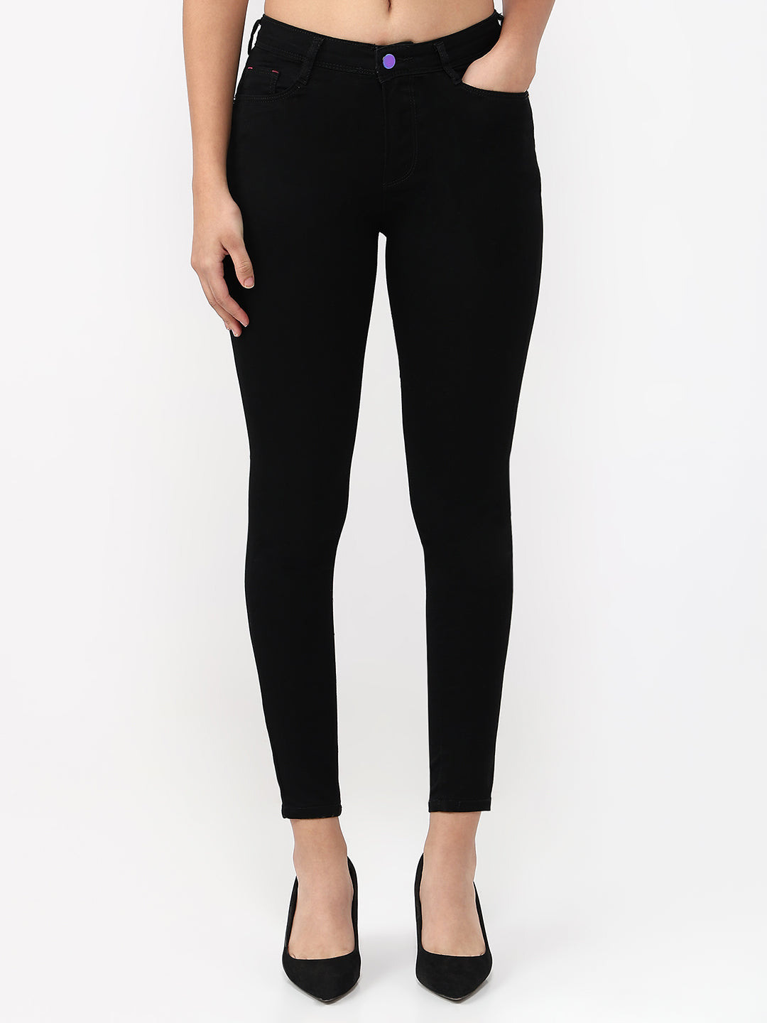 Women Black High-Rise Skinny Jeans