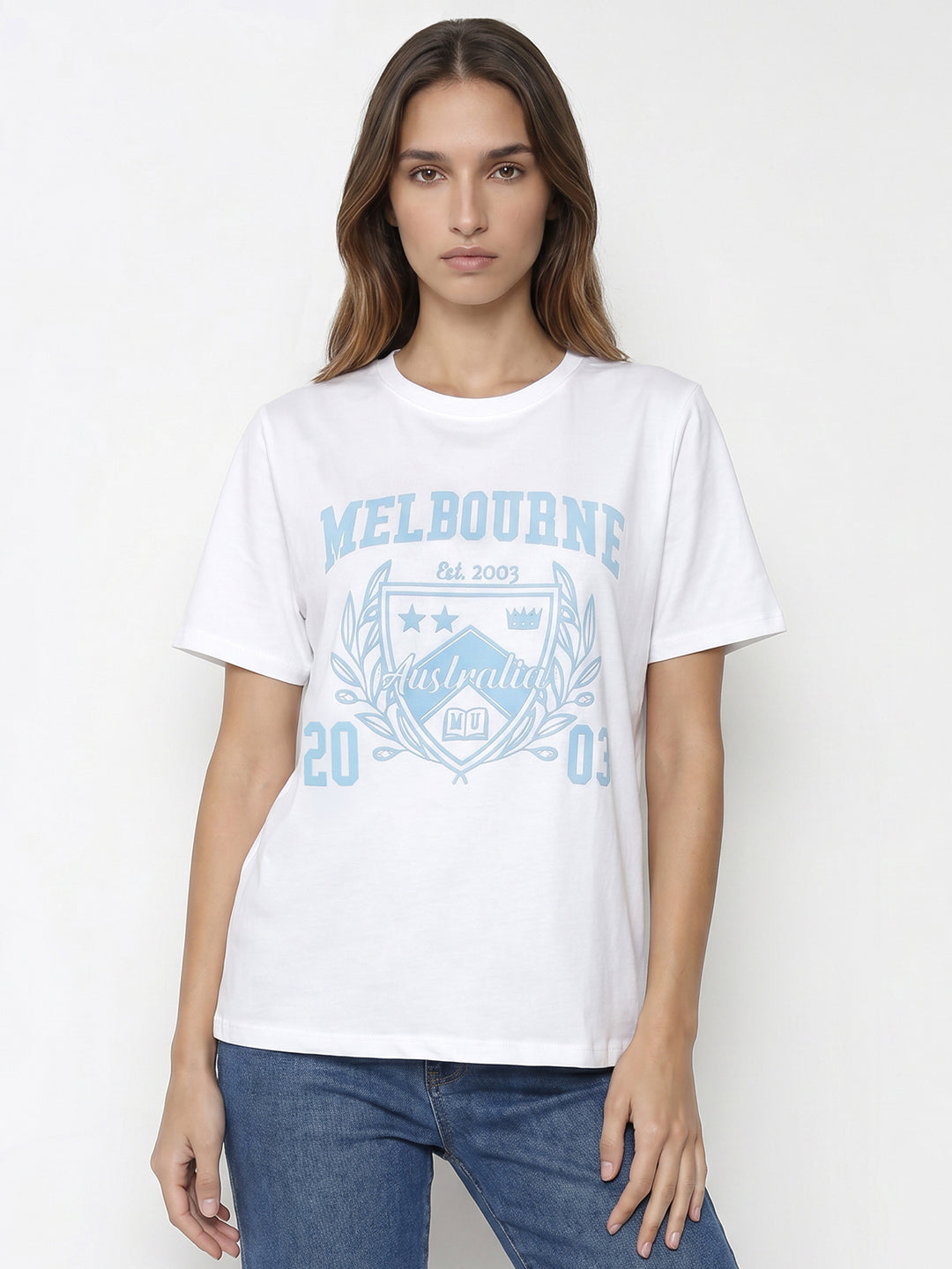 Women White Graphic T-Shirt