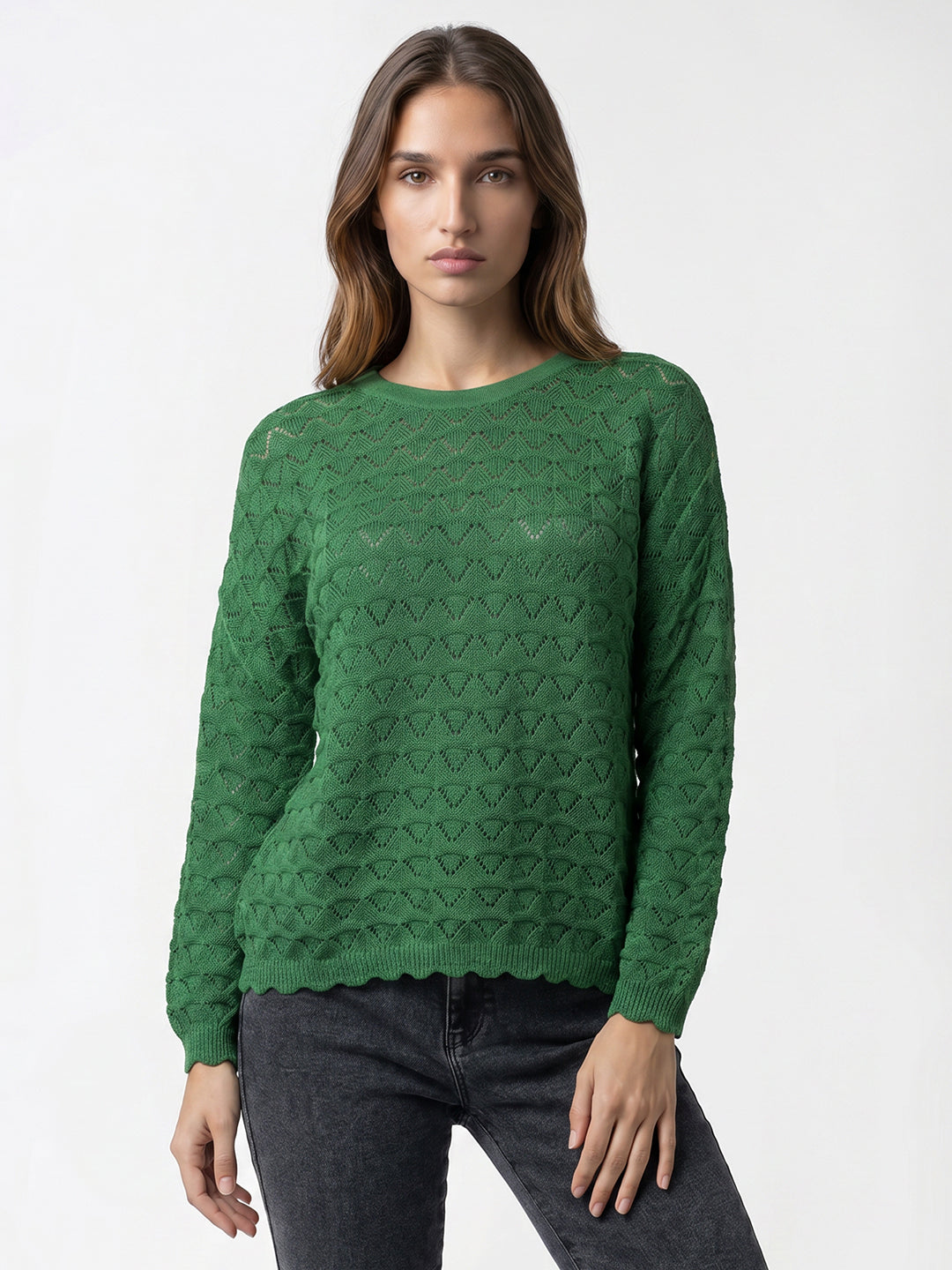 Women Matcha Green Ponitelle Top