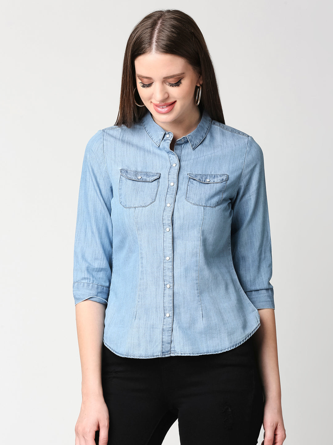 Women Blue Denim Shirt