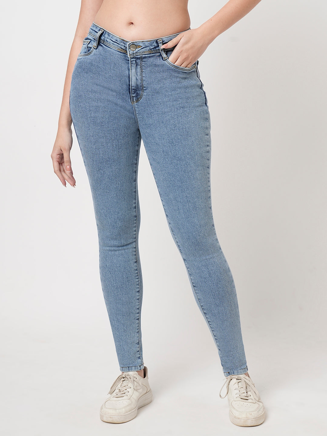 Women Blue Sky High-Rise Skinny Fit Jeans