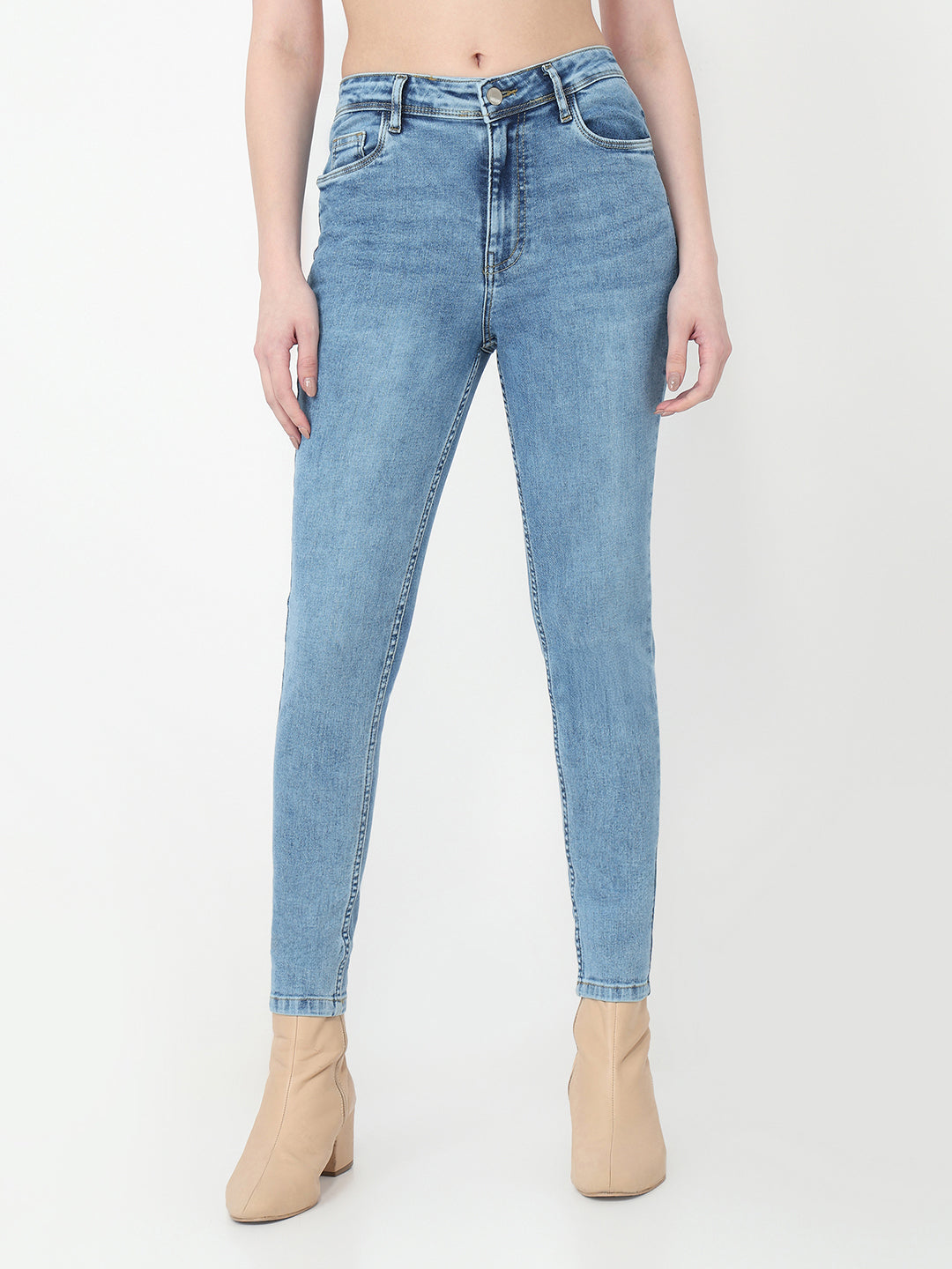 Women Blue High-Rise Skinny Jeans