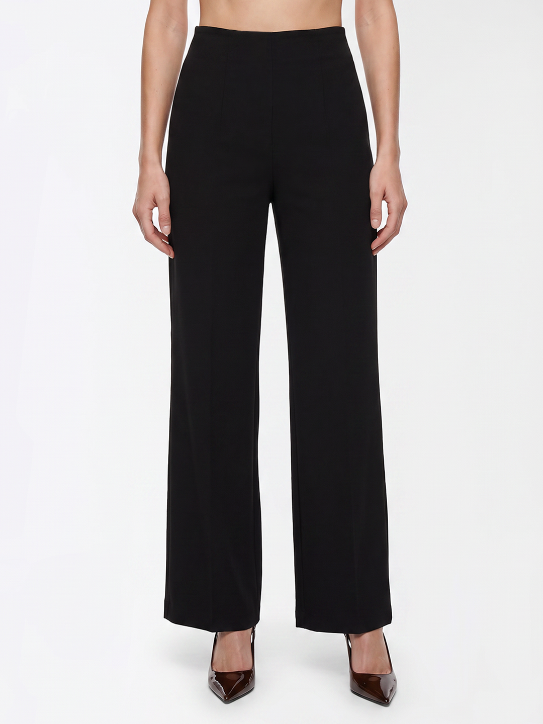 Women Black Wide Leg Treggings