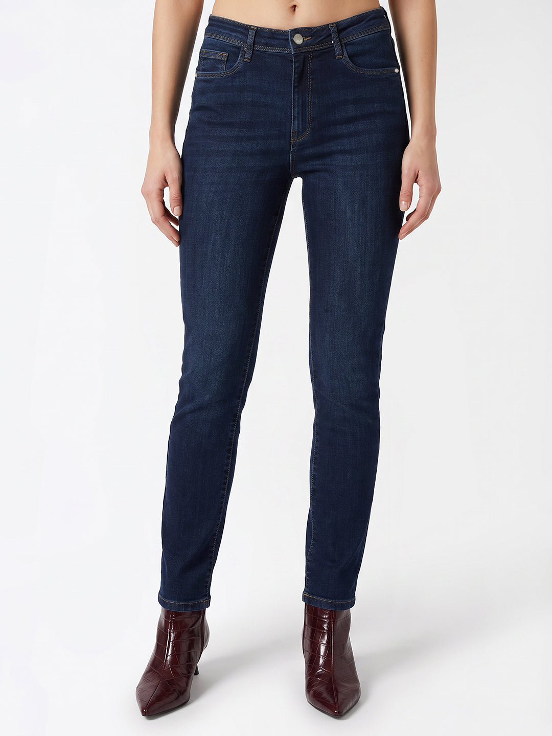 Women Dark Blue High-Rise Skinny Jeans