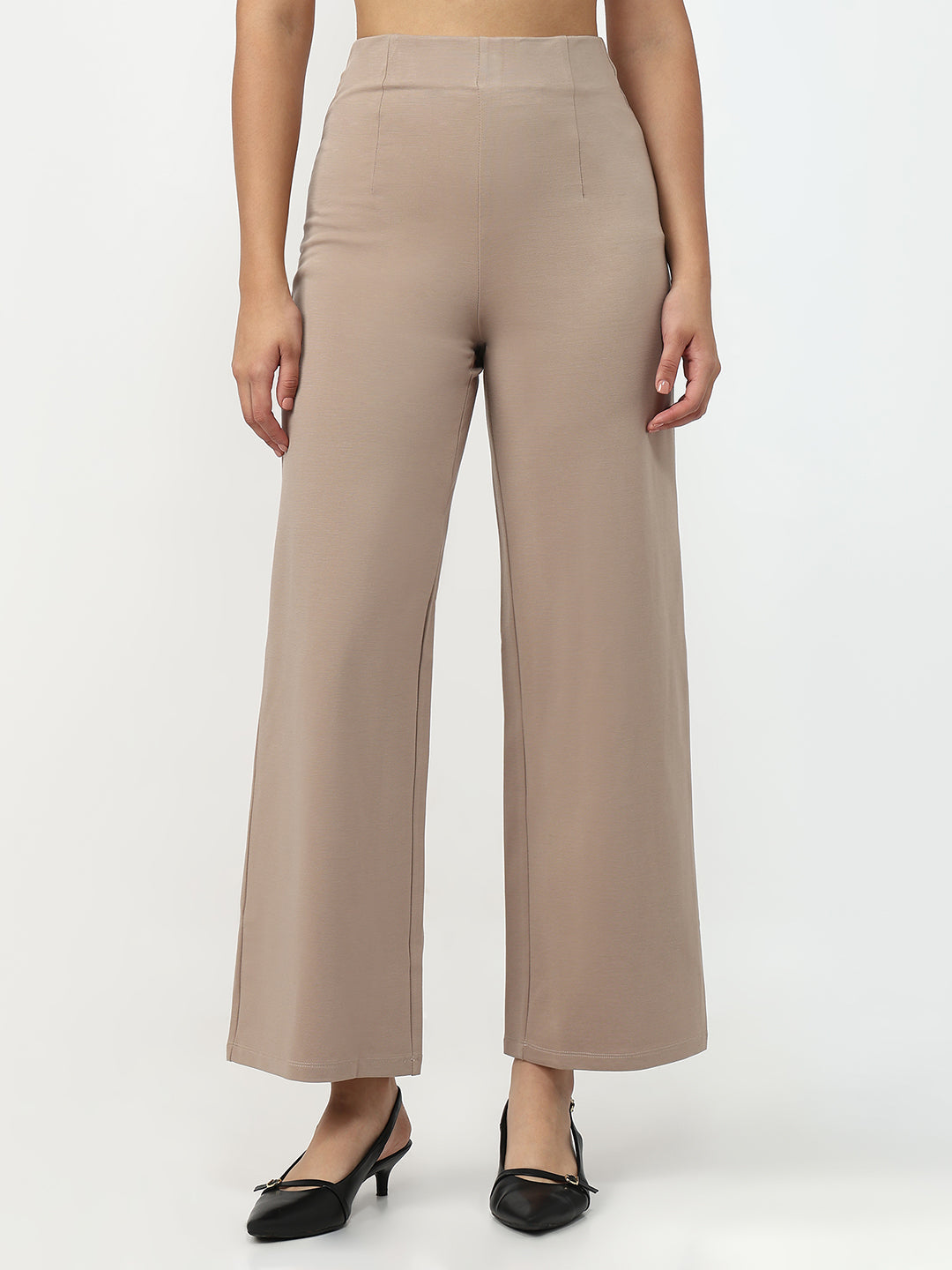 Women Oatmilk Wide Leg Treggings