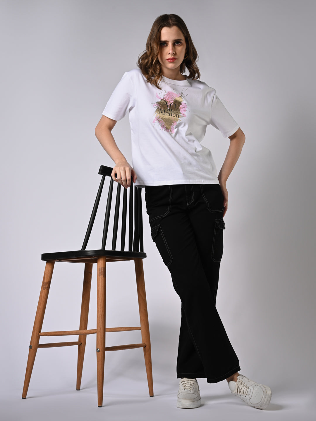 Women High-Rise Loose Straight Fit Cargo