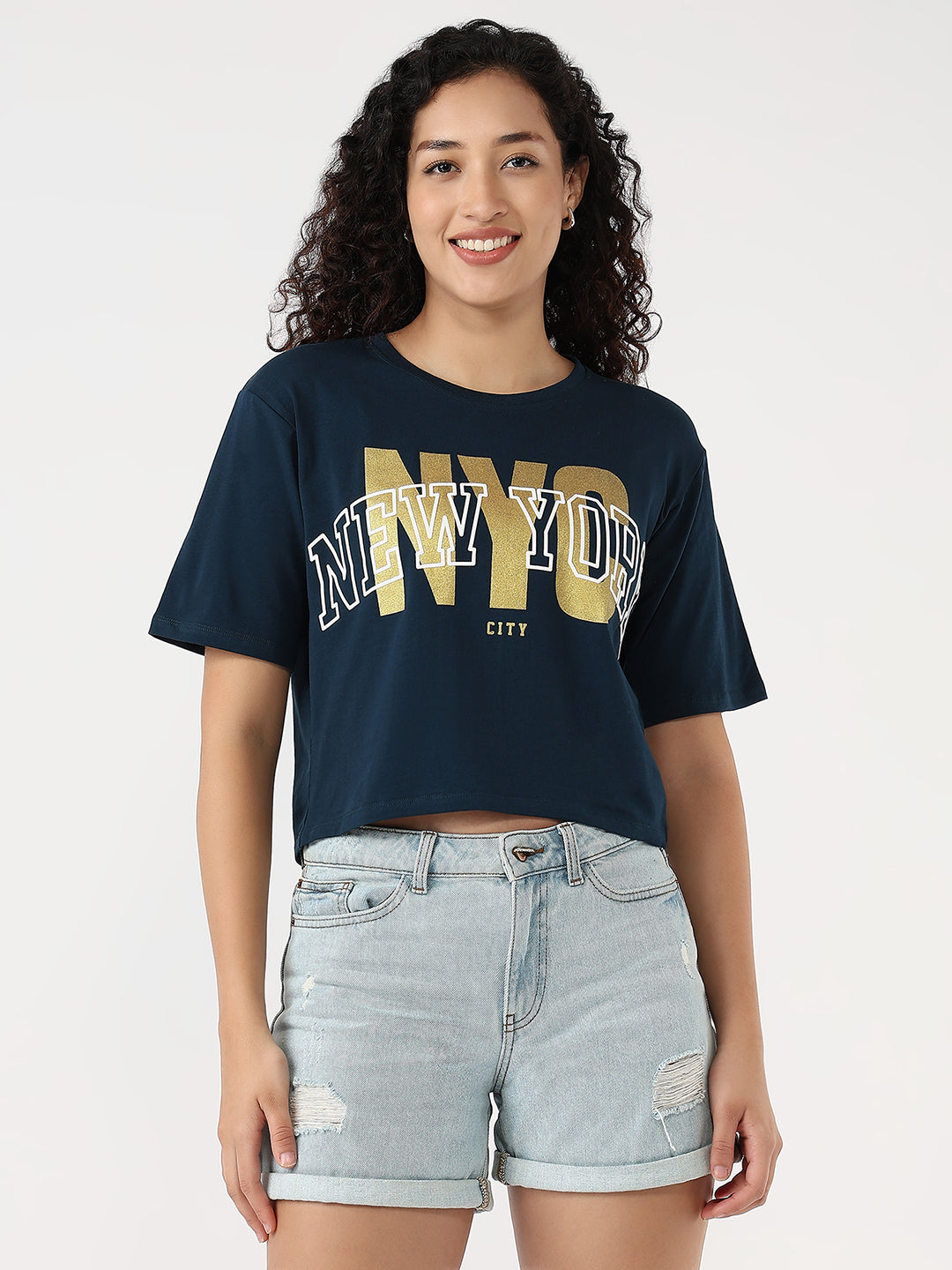 Women Airforce Slim Graphic Crop T-Shirt