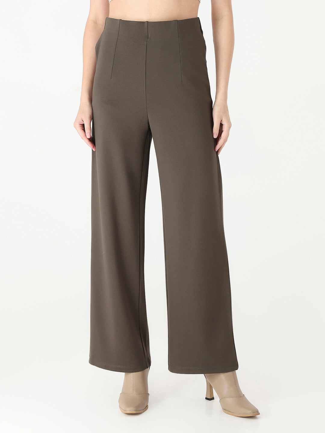 Women Olive High-Rise Treggings