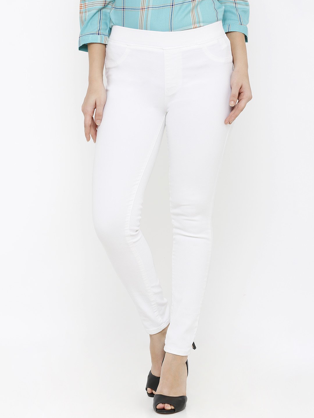 Women Mid-Rise Denim Leggings