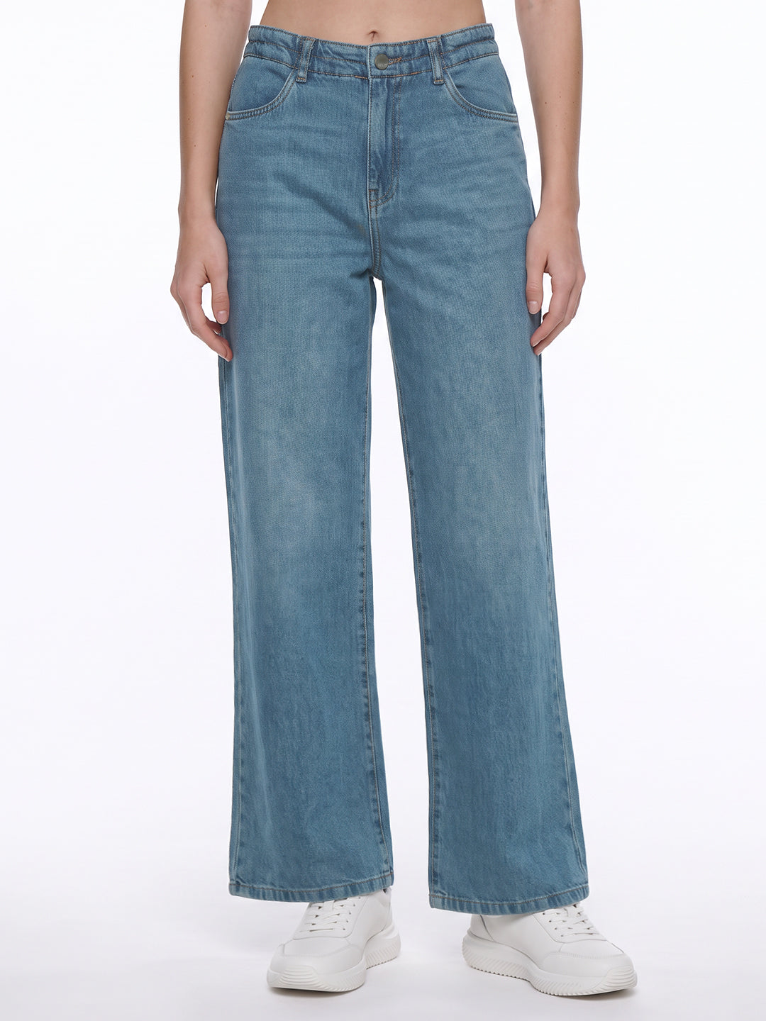 Light Blue High-Rise Wide Leg Jeans