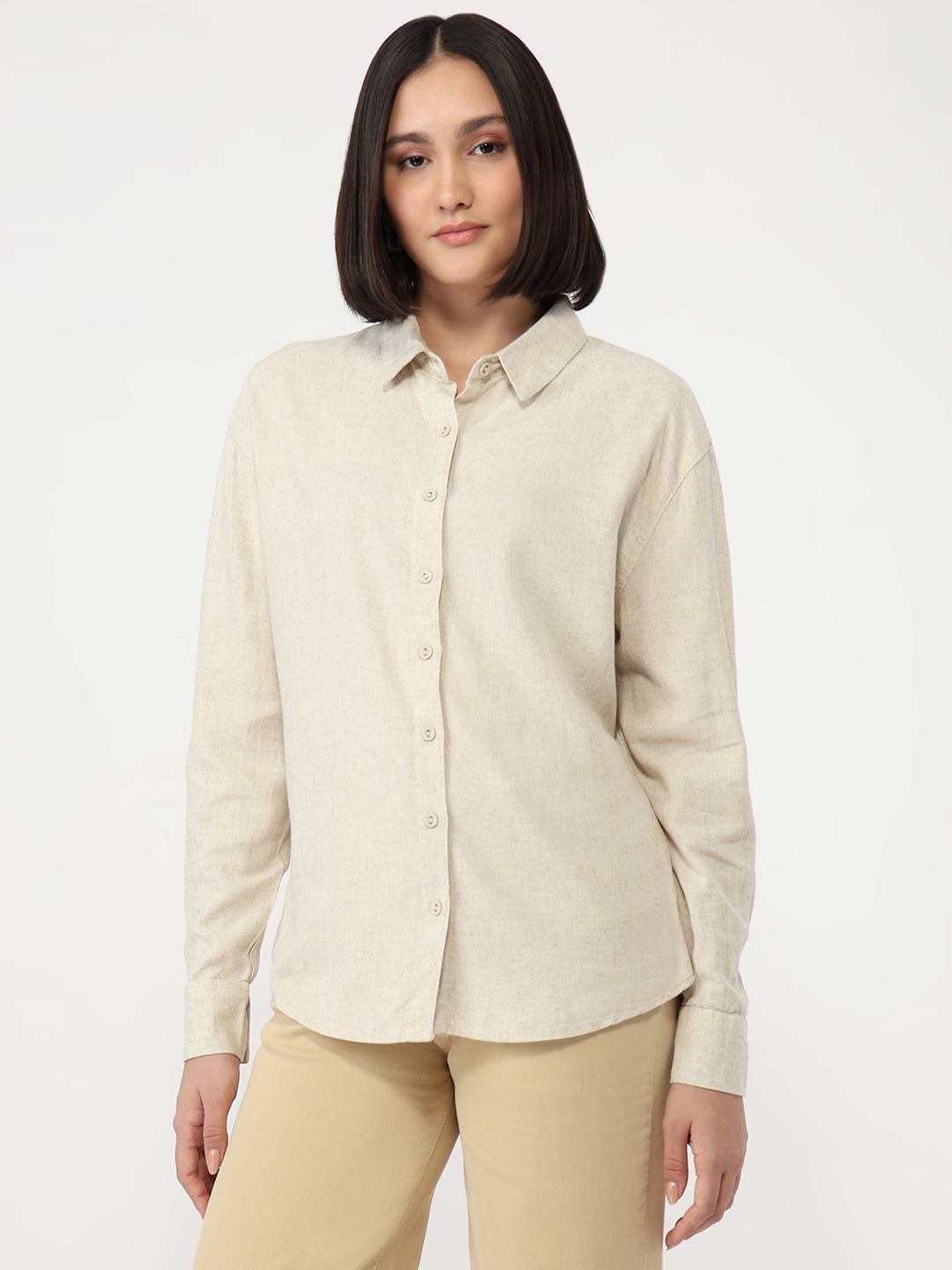 Women Light Natural Oversized Shirt