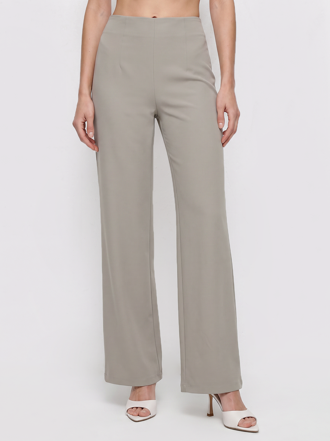 Women Light Fawn Wide Leg Treggings