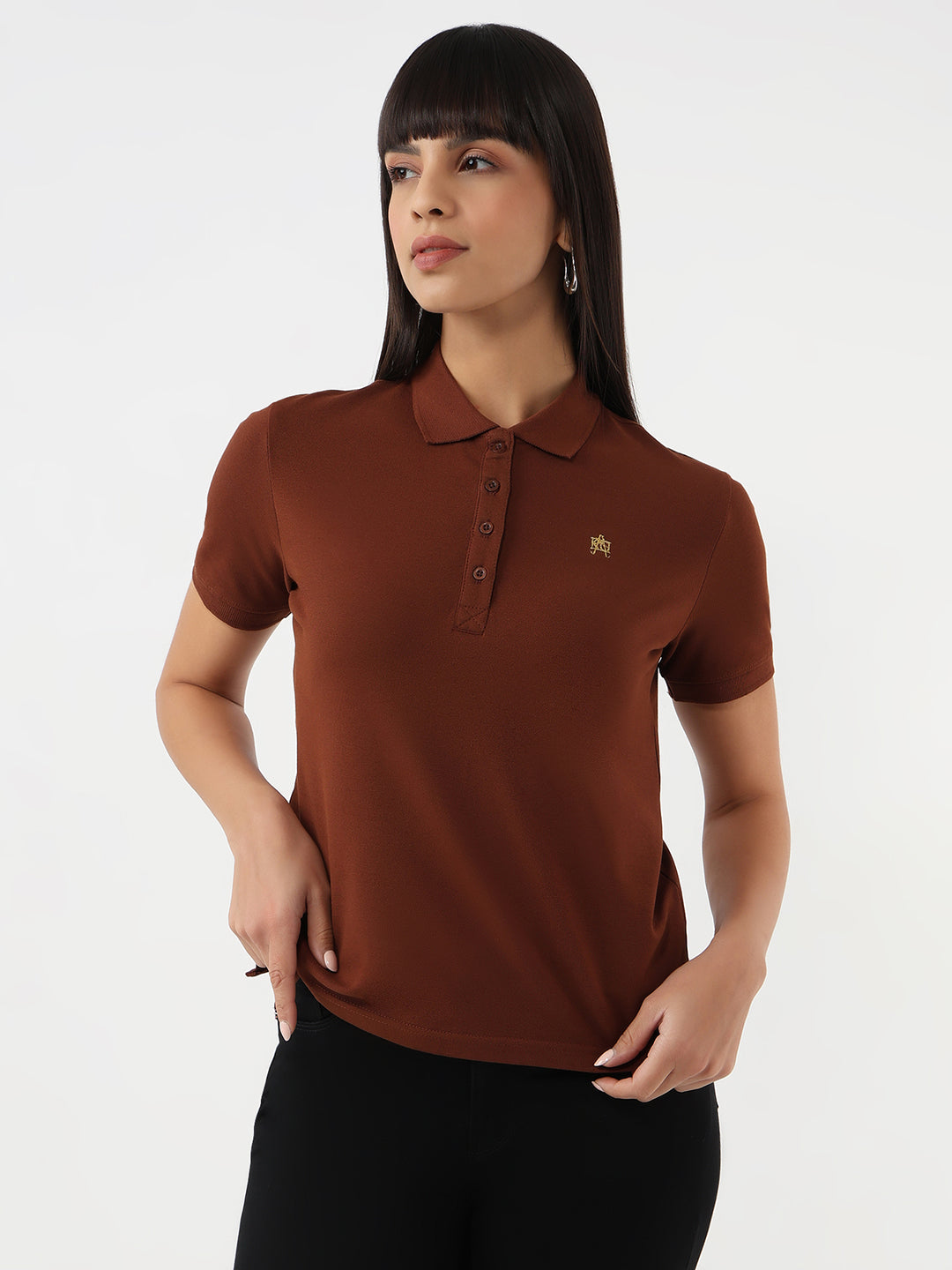 Women Sepia Slim T-Shirt