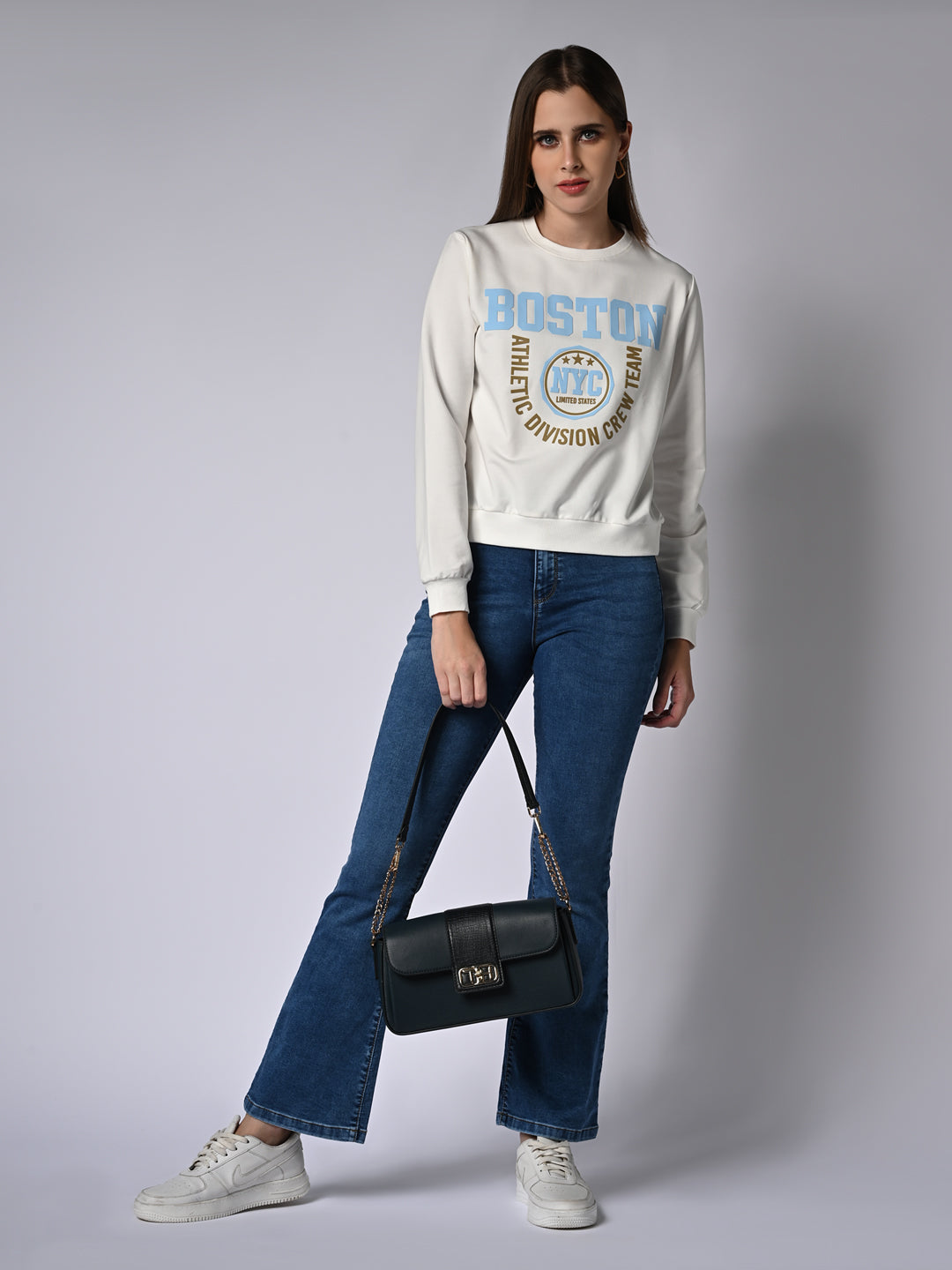 Women Blue High-Rise Flare Jeans