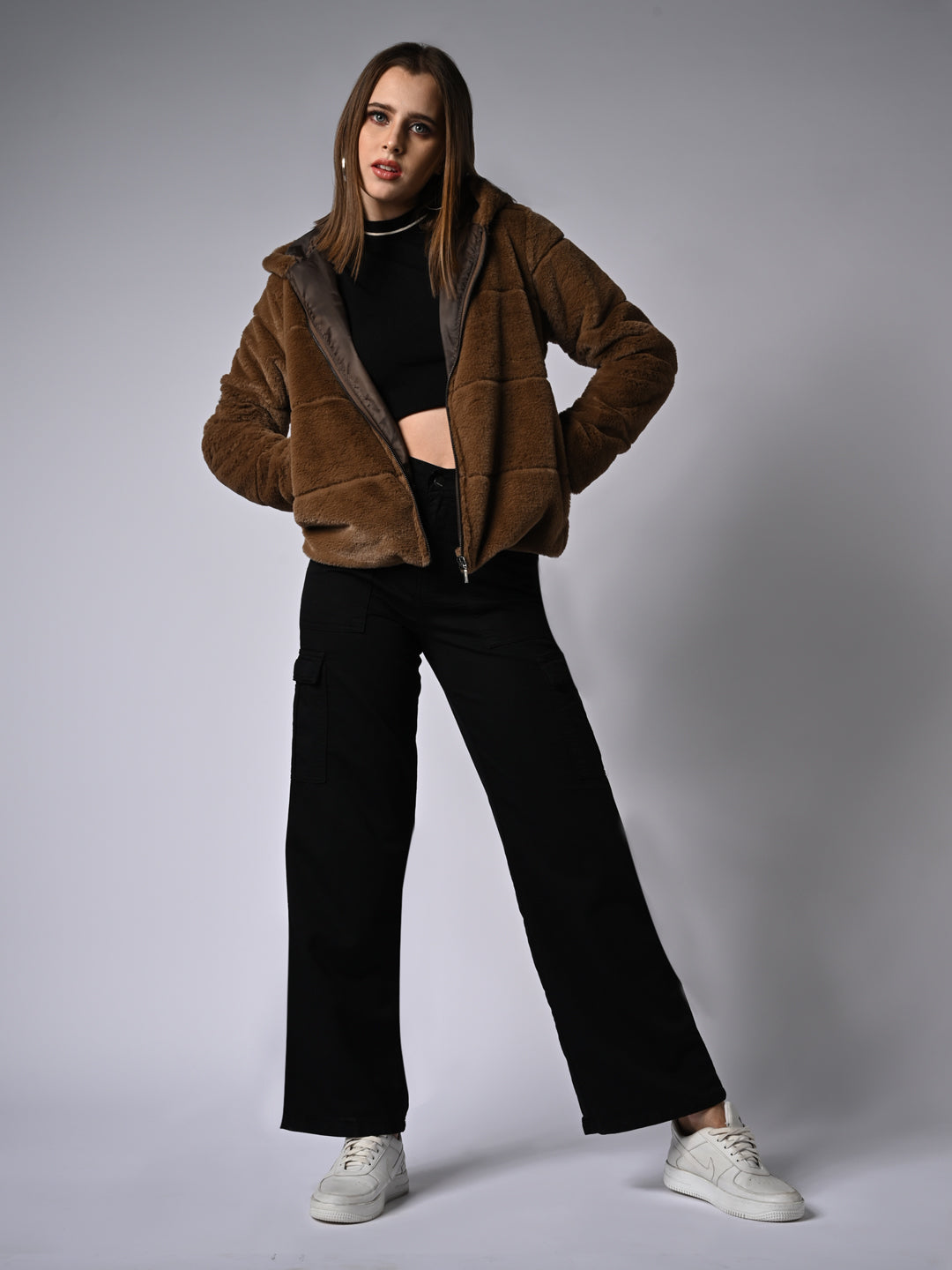Women Solid Winter Jacket
