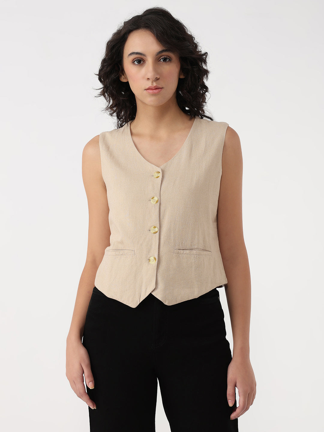 Women Slim Fit Vest Coat