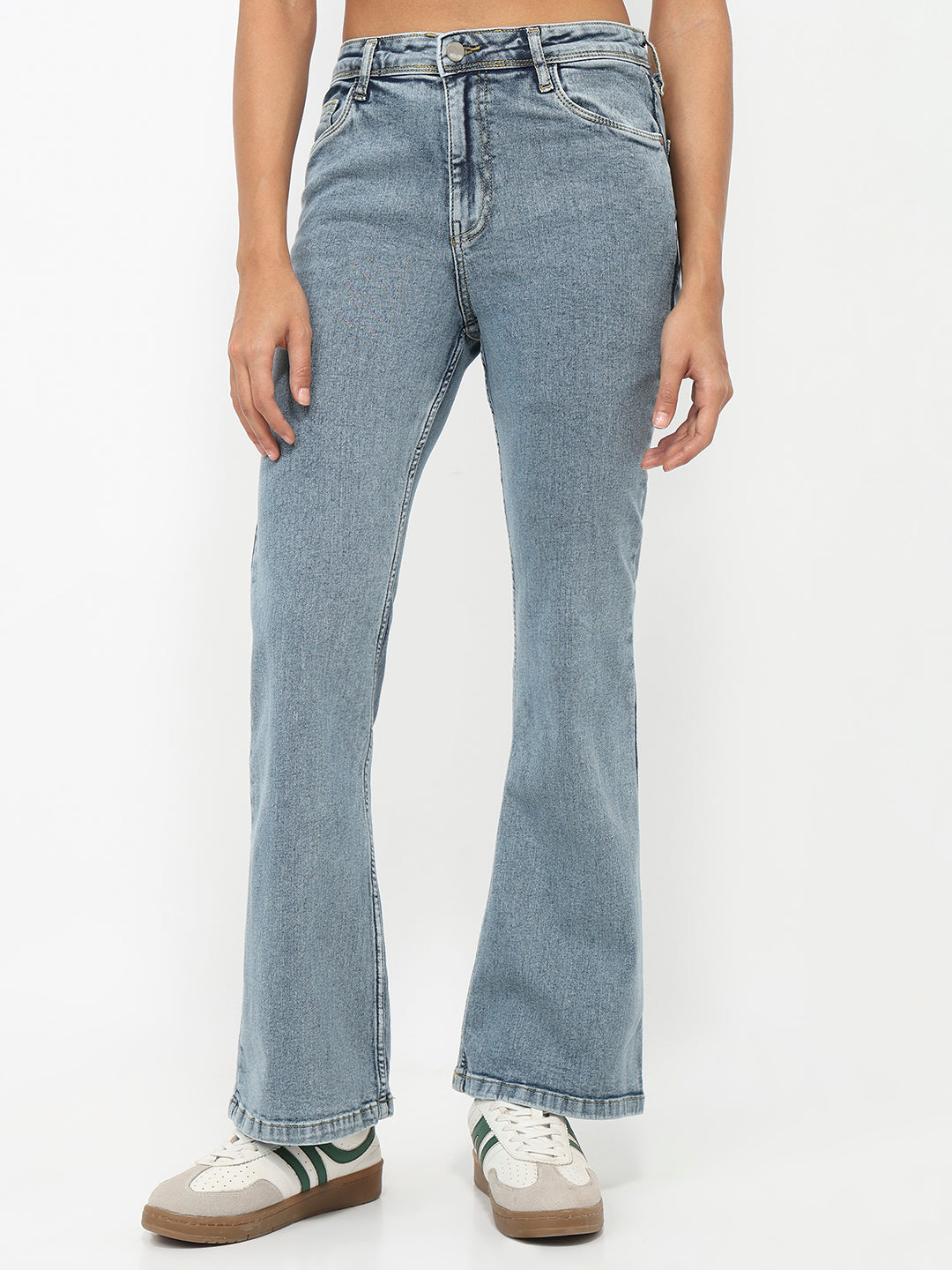 Women Blue High-Rise Flare Jeans