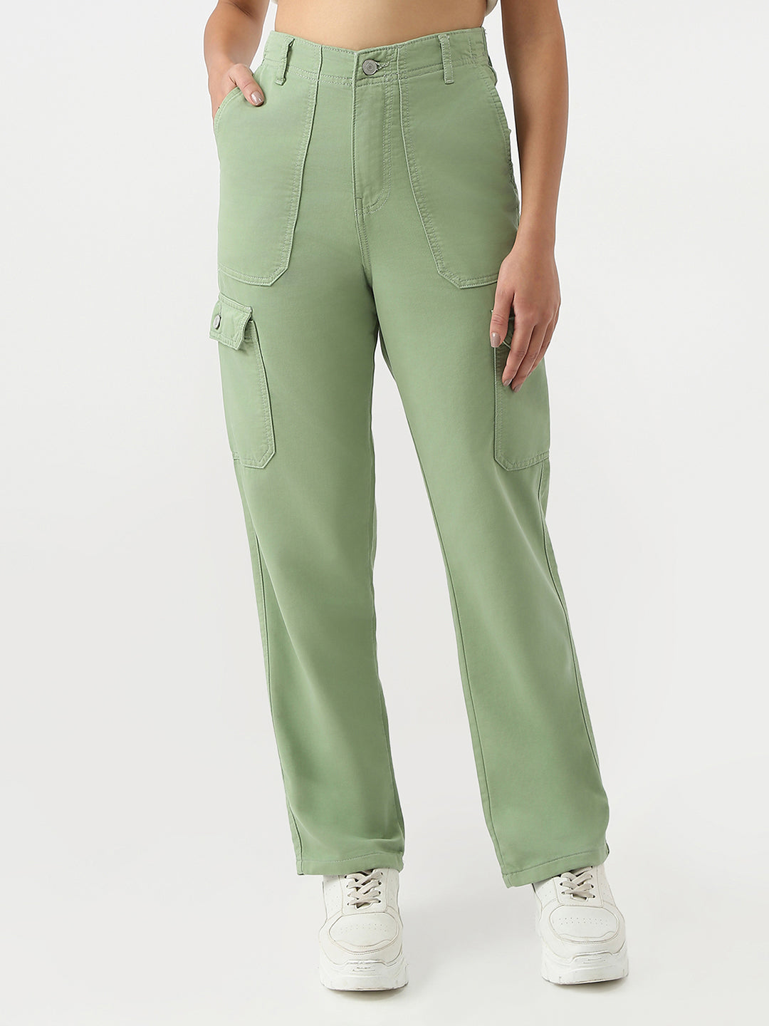 Women High Rise Loose Fit Cargo