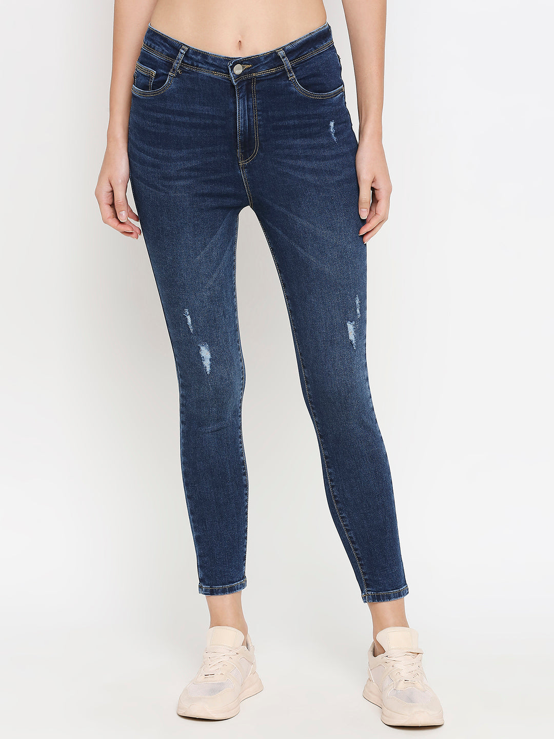 Women High-Rise Skinny Ripped Jeans