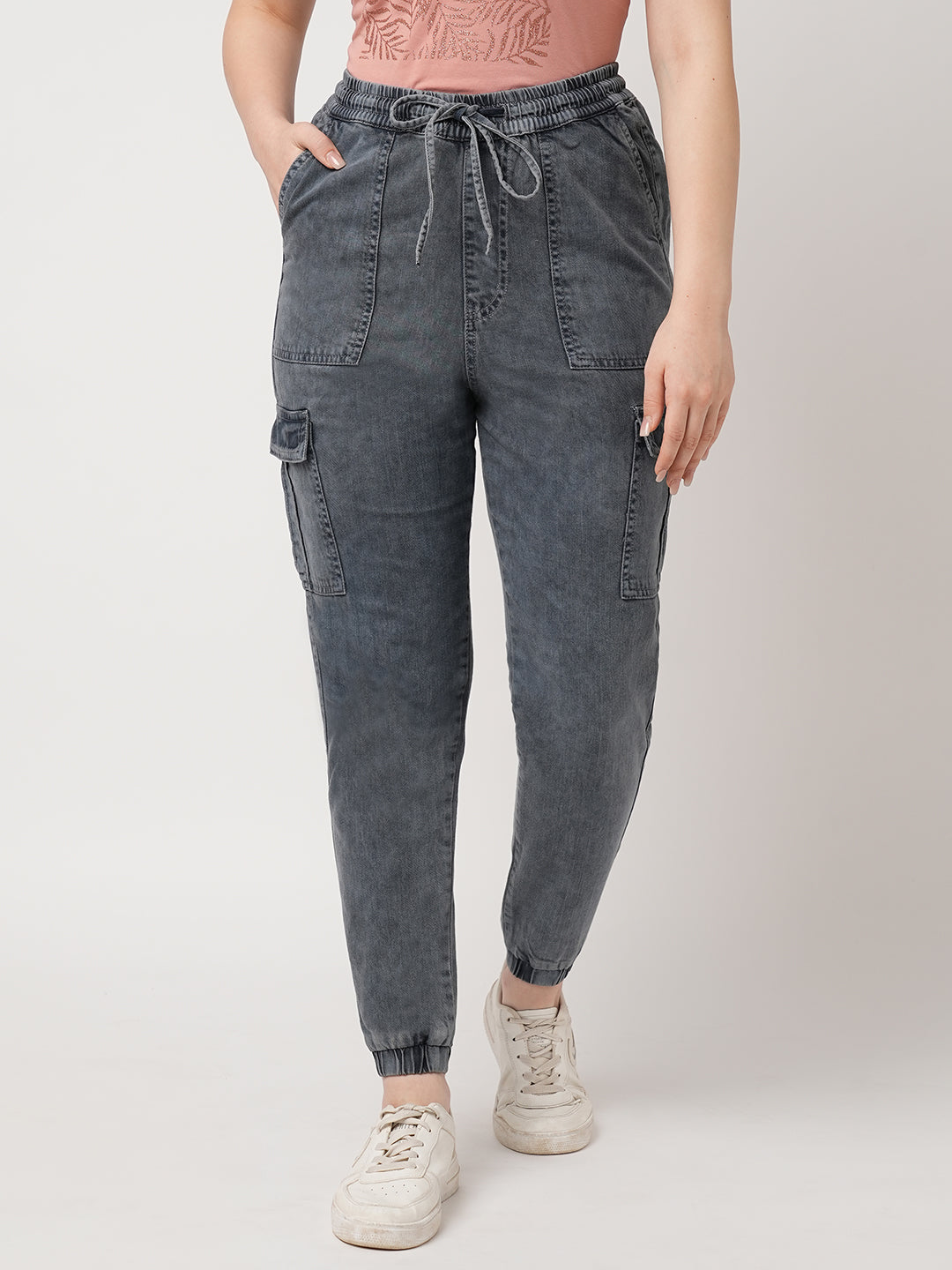Women Grey Cargo Joggers