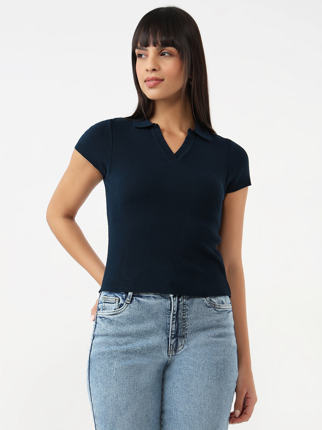 Women Slim Fit Flat Knit Top